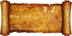 Miks Lili névjegykártya